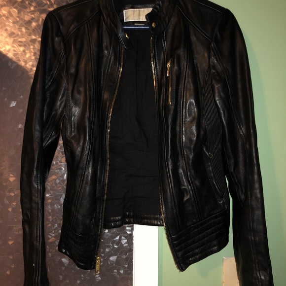 Michael Kors Leather Moro Jacket - Picture 2 of 3
